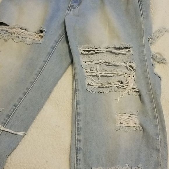 Fashion NOVA blue destroyed jeans pants 5/27 - Picture 4 of 11